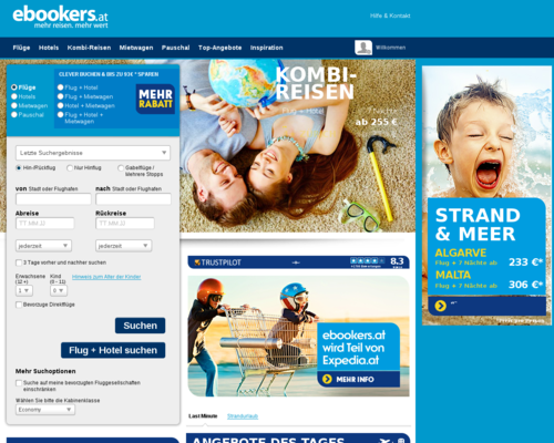 ebookers.at Screenshot