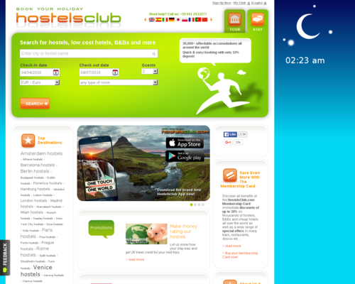 Hostelsclub Screenshot