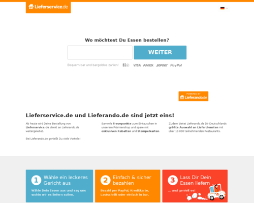 Lieferservice.de Screenshot
