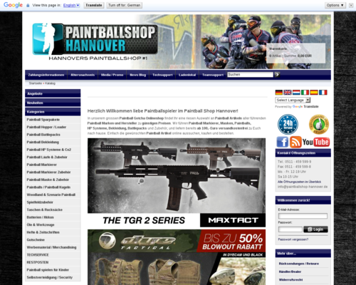 Paintballshop Hannover Screenshot