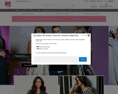 Bonprix.ch Screenshot