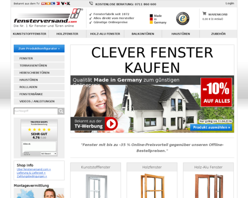 Fensterversand Screenshot