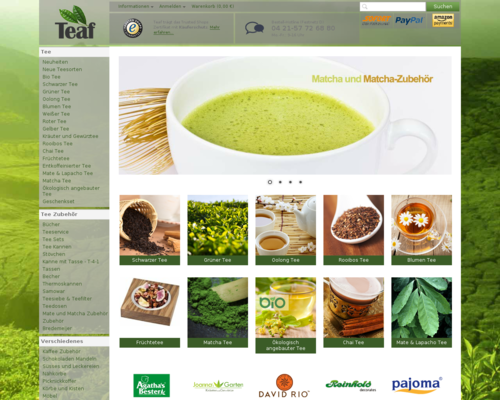 Teaf Tee-Fachhandel Screenshot