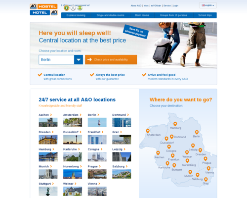 A&O Hotels Screenshot