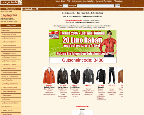 Lederjacken24 Screenshot