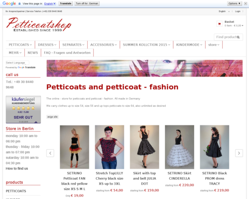 Petticoatshop Screenshot