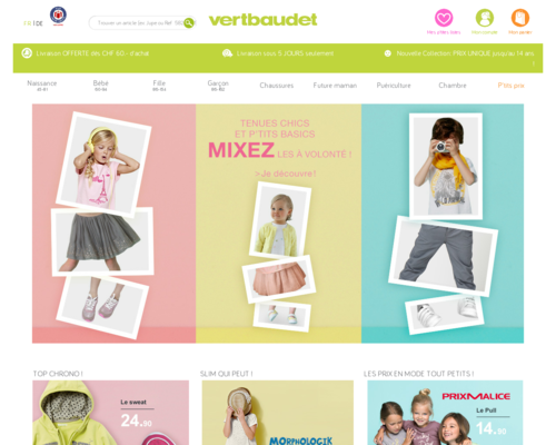 Vertbaudet CH Screenshot