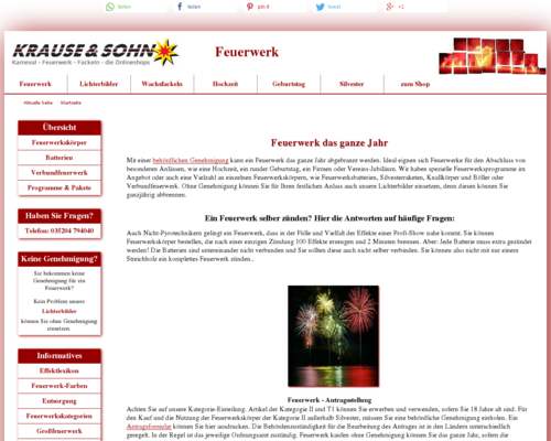 Feuerwerk Krause und Sohn Screenshot