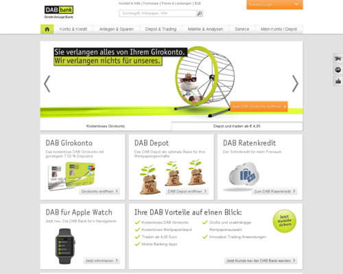 DAB Bank Screenshot