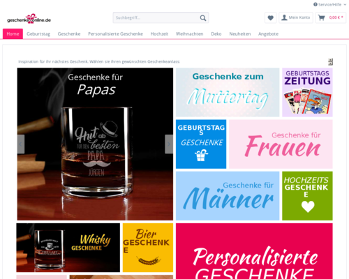 Geburtstagsgeschenk Online Screenshot