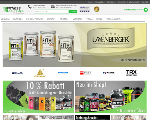 Fitnesskaufhaus Screenshot