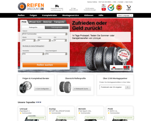 Reifendiscount Screenshot