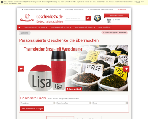 Geschenke24 Screenshot
