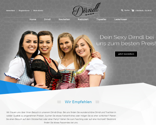 Dirndloutlet.com Screenshot