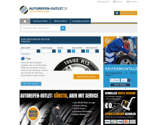 Autoreifen-Outlet Screenshot