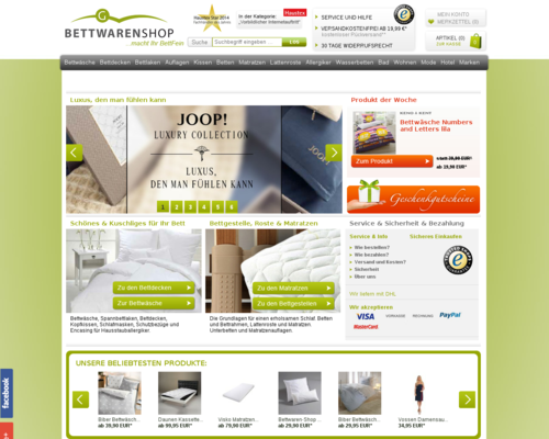 Bettwaren Shop Screenshot