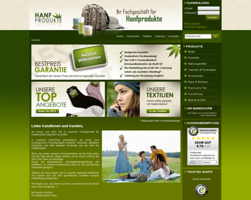 Hanfprodukte.de Screenshot