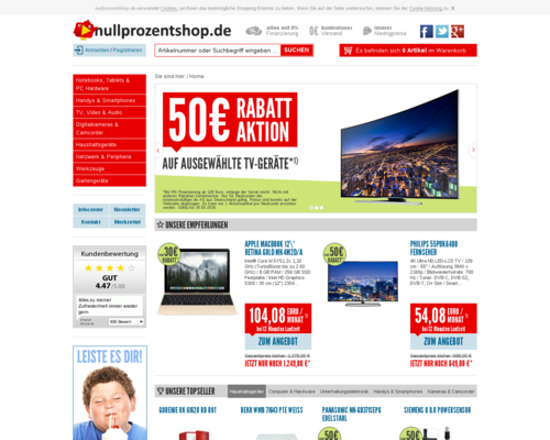 nullprozentshop Screenshot