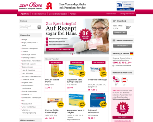 Zur Rose Versandapotheke Screenshot