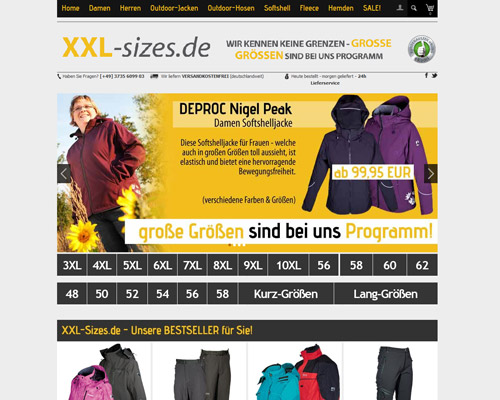 XXL Sizes Screenshot