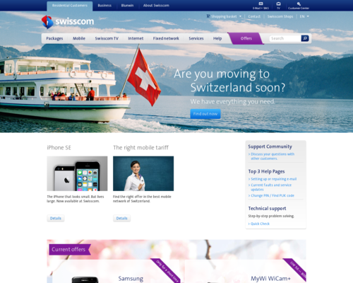Swisscom Screenshot