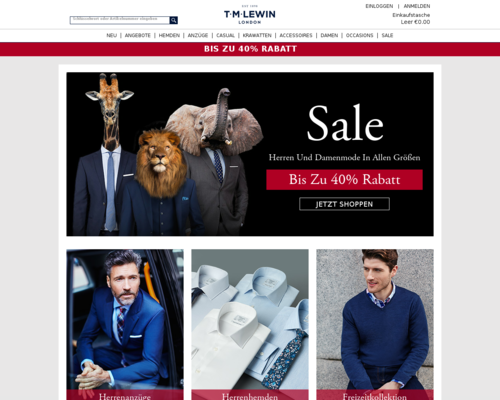 TM Lewin Screenshot