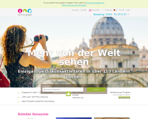 rent-a-guide.de Screenshot