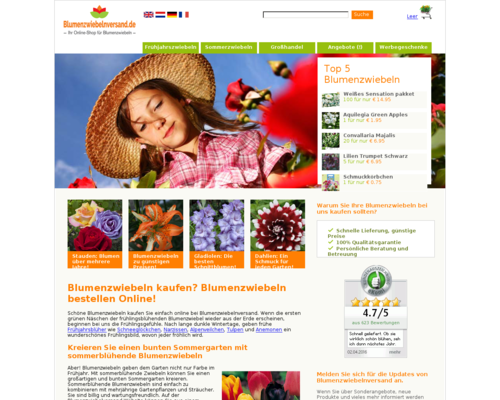 Blumenzwiebelnversand Screenshot