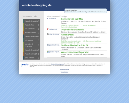 Autoteile-Shopping Screenshot