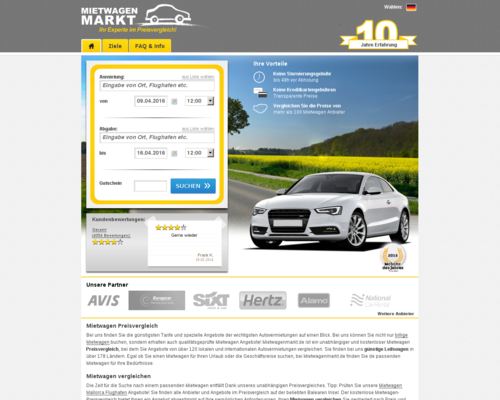 Mietwagenmarkt Screenshot
