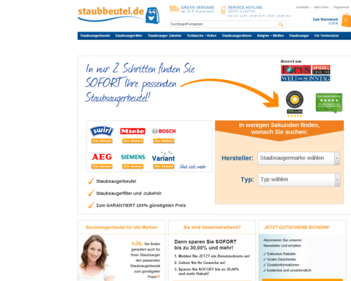 Staubbeutel.de Screenshot