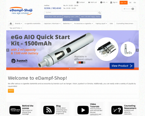 eDampf-Shop.com Screenshot