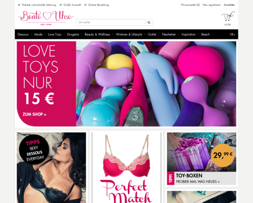 beate-uhse.at Screenshot