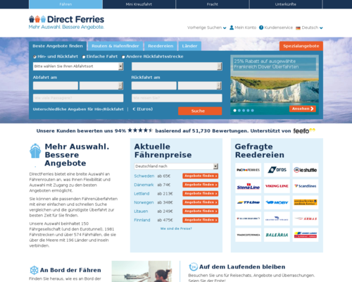 Direct Ferries Screenshot