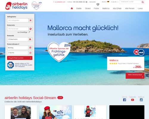 Airberlin Holidays Screenshot
