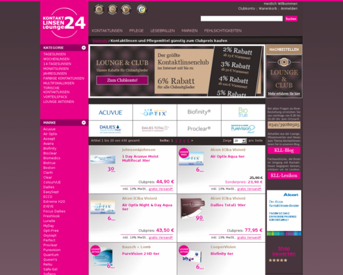 Kontaktlinsen Lounge Screenshot