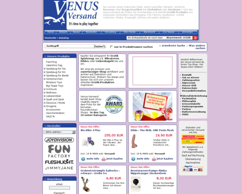 VENUS Versand Screenshot