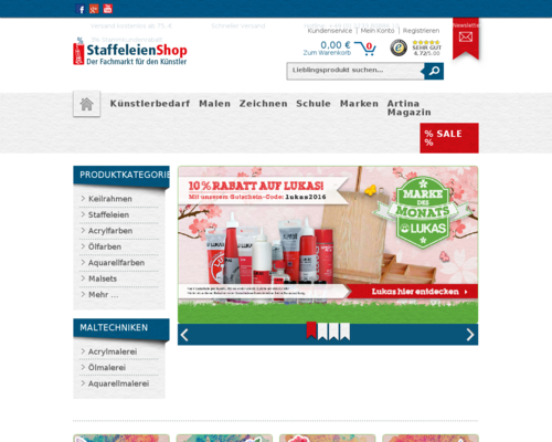 Staffeleien-Shop Screenshot