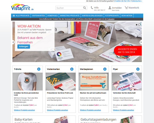 Vistaprint Screenshot