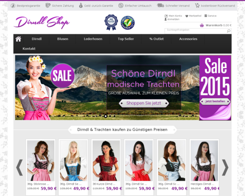 Lederhose.de Screenshot