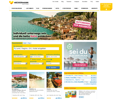neckermann-reisen.at Screenshot