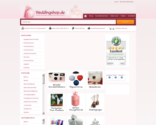 Weddingshop Screenshot