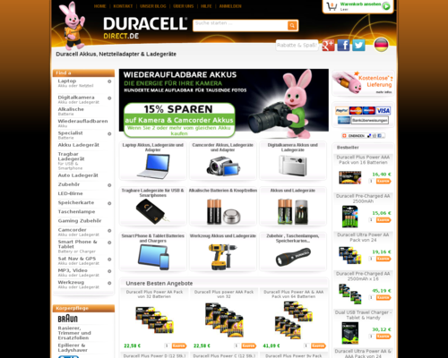 Duracell Direct Screenshot