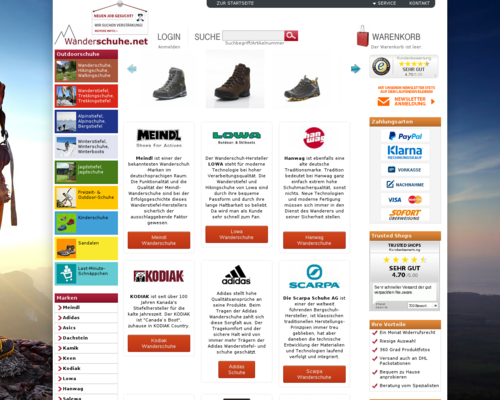 Wanderschuhe.net Screenshot