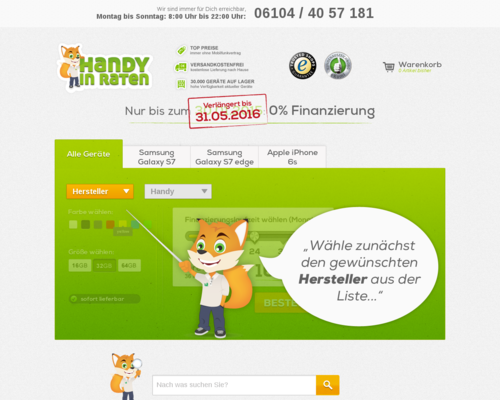 HandyInRaten.de Screenshot