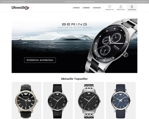 Uhren-Shop Screenshot