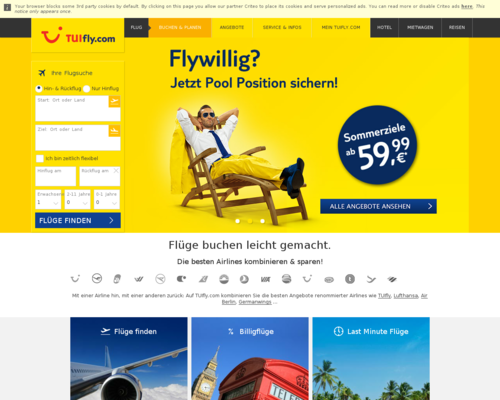 TUIfly.com Screenshot