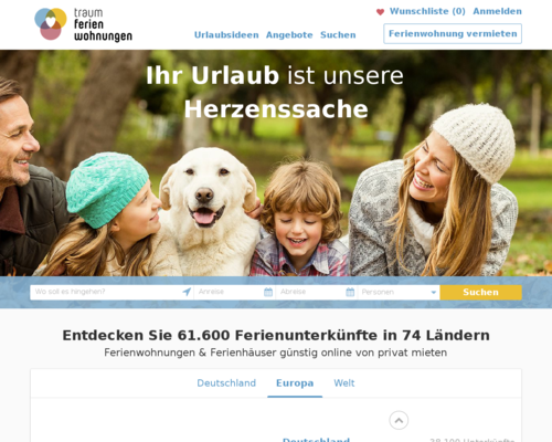 Traum-Ferienwohnungen.de Screenshot