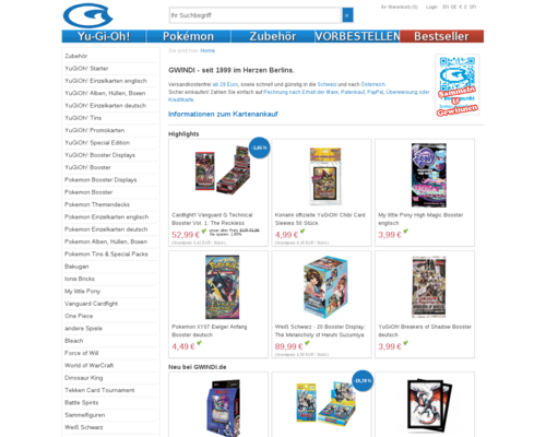 Gwindi Card Shop Screenshot
