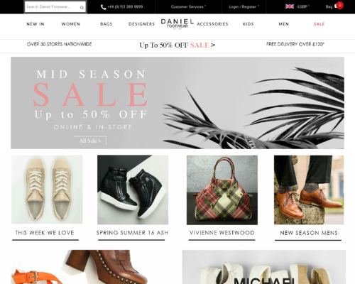 Daniel Footwear Screenshot